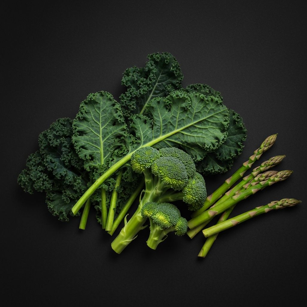Vitamin K-rich vegetables including kale and leafy greens
